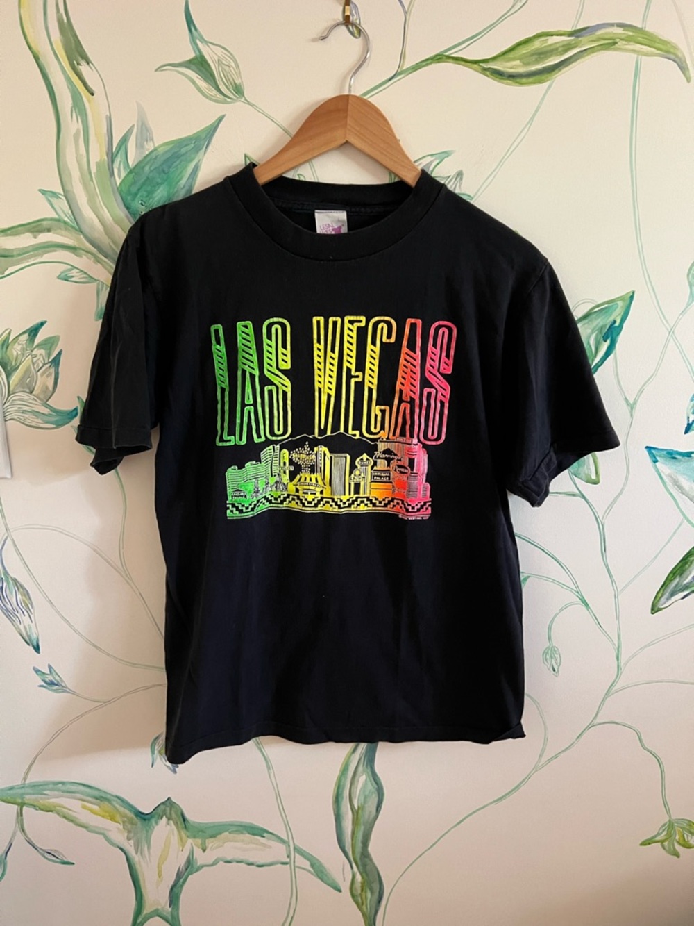 Las Vegas Neon Skyline Graphic Tee - Black